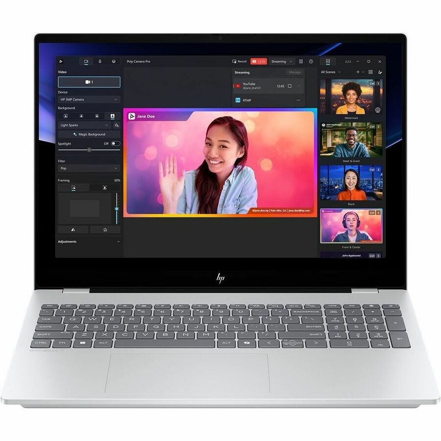 Alternate-Image10 Image for HP OmniBook 7 16-ay0000 16-ay0087nr 16" Touchscreen Notebook - 2K - 120 Hz - Intel Core Ultra 7 Series 2 255H - 16 GB - 1 TB SSD - Glacier Silver Aluminum