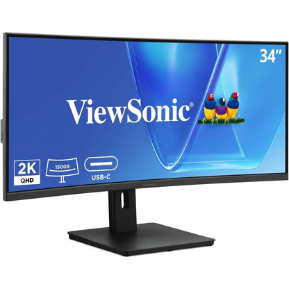 Right Image for ViewSonic VG3409C 34 Inch 1440p Ultrawide Monitor, Curved VA Display with 120Hz for Smooth Home and Office Productivity, Advanced Ergonomics, 96W USB-C, RJ45, HDMI, and DisplayPort Inputs