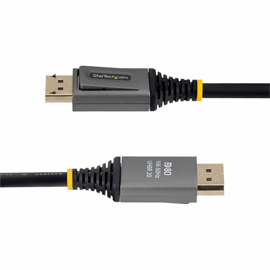 Alternate-Image3 Image for StarTech 6ft DisplayPort 2.1 Cable, VESA Certified DP80 DisplayPort Cable, 10K/8K 60Hz, 16K 60Hz/8K 240Hz w/DSC 1.2a, DP 2.1 Cord