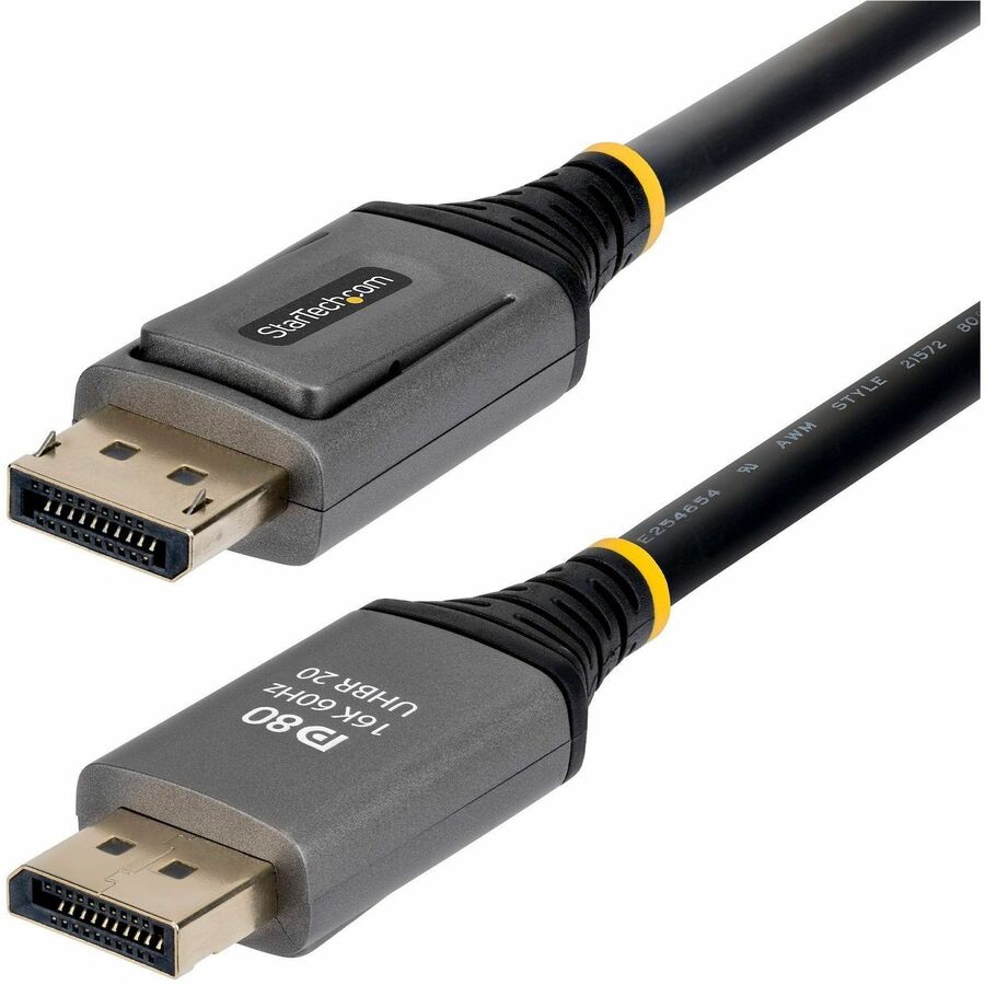 Alternate-Image1 Image for StarTech 6ft DisplayPort 2.1 Cable, VESA Certified DP80 DisplayPort Cable, 10K/8K 60Hz, 16K 60Hz/8K 240Hz w/DSC 1.2a, DP 2.1 Cord