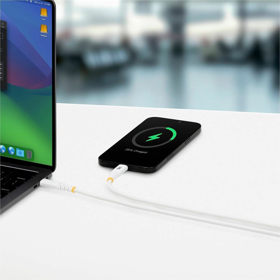 Alternate-Image6 Image for StarTech 6ft (1.8m) USB-C Charging Cable, 240W PD EPR, Durable and Ultra-Flexible, USB-IF Certified, Rugged USB-C Charging Cord, White