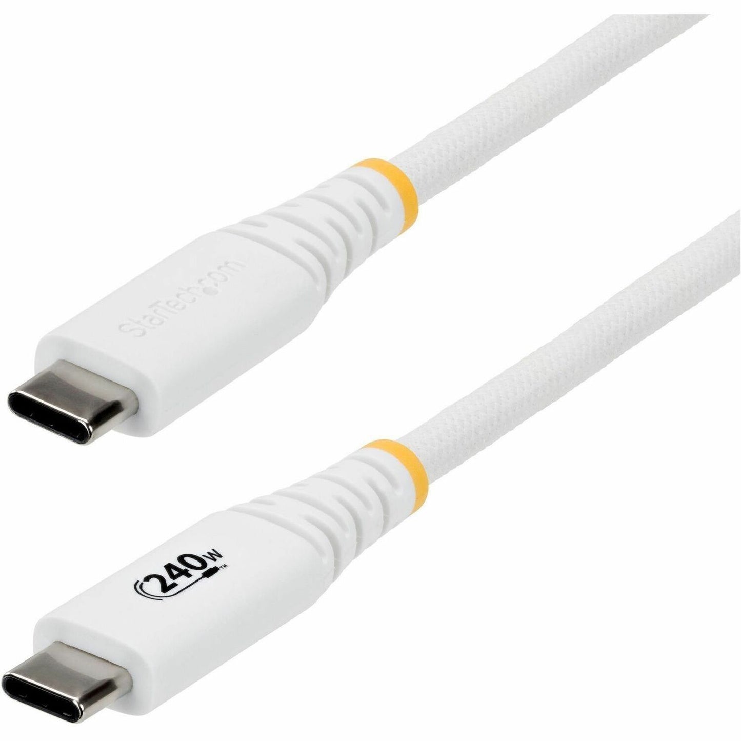 Main Image for StarTech 6ft (1.8m) USB-C Charging Cable, 240W PD EPR, Durable and Ultra-Flexible, USB-IF Certified, Rugged USB-C Charging Cord, White