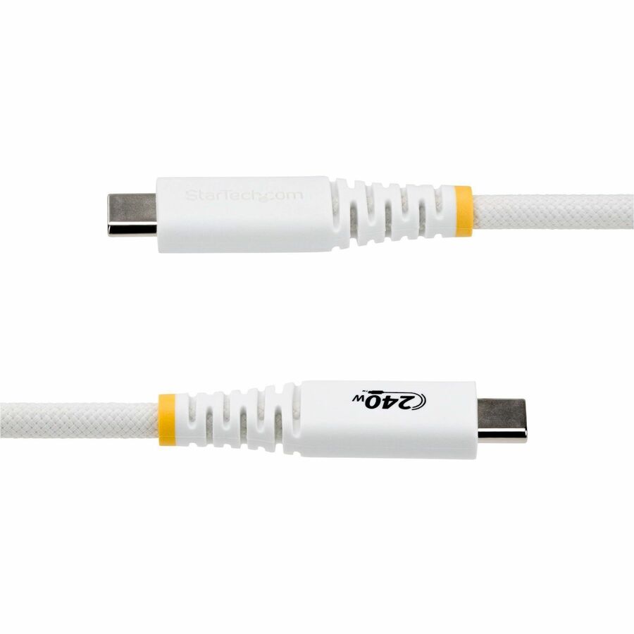 Alternate-Image3 Image for StarTech 10ft (3m) USB-C Charging Cable, 240W PD EPR, Durable and Ultra-Flexible, USB-IF Certified, Rugged USB-C Charging Cord, White