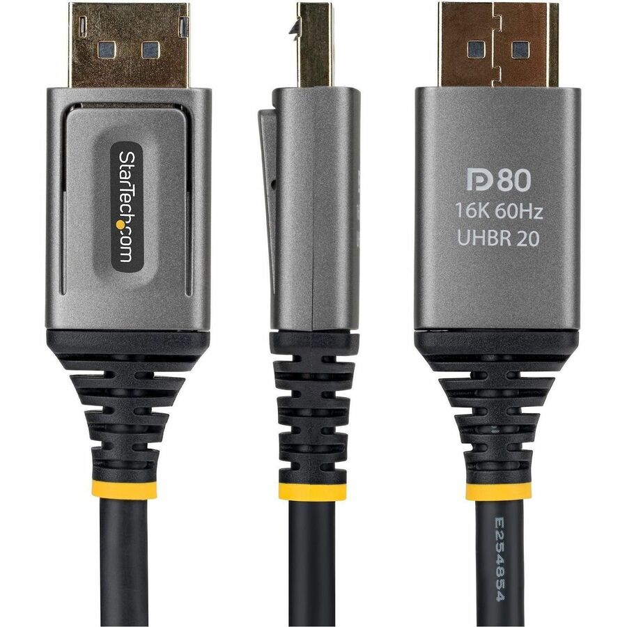 Alternate-Image2 Image for StarTech 5ft DisplayPort 2.1 Cable, VESA Certified DP80 DisplayPort Cable, 10K/8K 60Hz, 16K 60Hz/8K 240Hz w/DSC 1.2a, DP 2.1 Cord