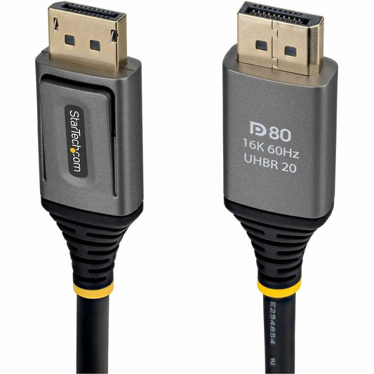 Main Image for StarTech 5ft DisplayPort 2.1 Cable, VESA Certified DP80 DisplayPort Cable, 10K/8K 60Hz, 16K 60Hz/8K 240Hz w/DSC 1.2a, DP 2.1 Cord
