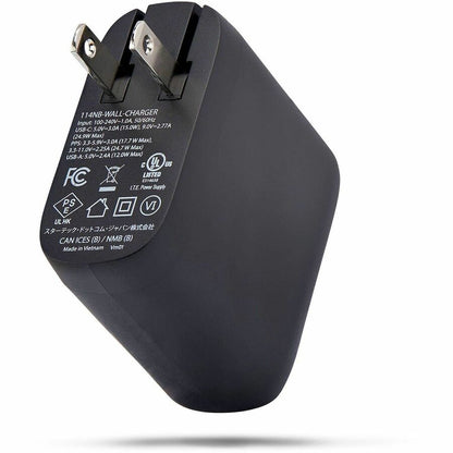 Alternate-Image1 Image for StarTech 37W USB-C & USB-A Wall Charger, Portable Charger with USB Power Delivery Fast Charging, 25W USB-C PD / 12W USB-A Output