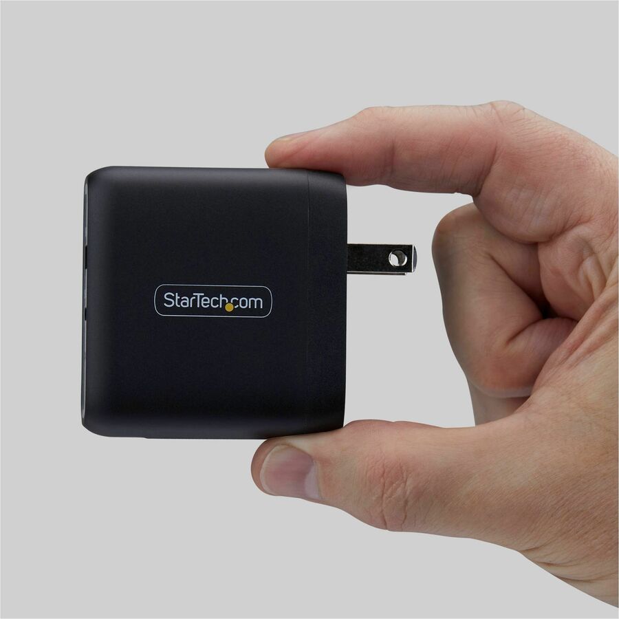 Alternate-Image5 Image for StarTech 37W USB-C & USB-A Wall Charger, Portable Charger with USB Power Delivery Fast Charging, 25W USB-C PD / 12W USB-A Output