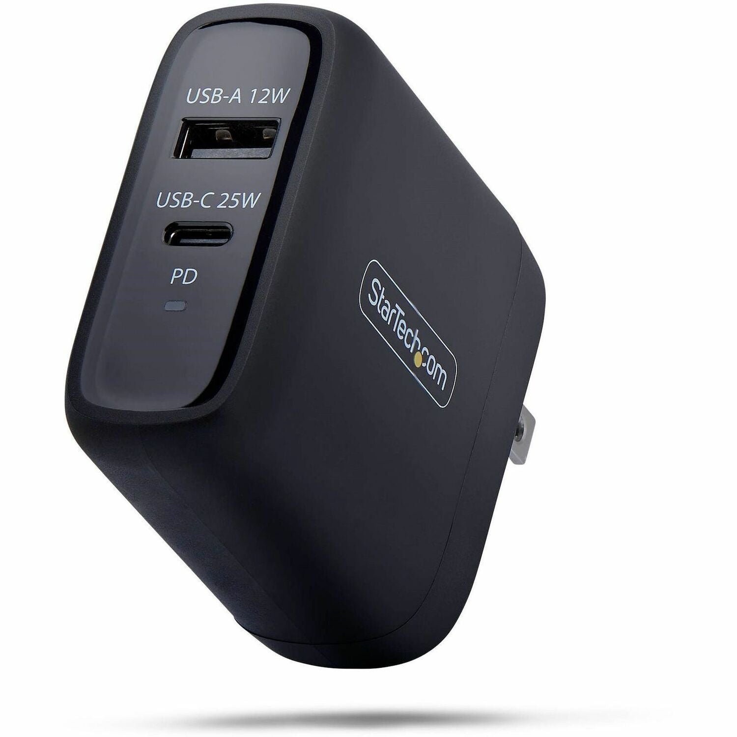 Main Image for StarTech 37W USB-C & USB-A Wall Charger, Portable Charger with USB Power Delivery Fast Charging, 25W USB-C PD / 12W USB-A Output