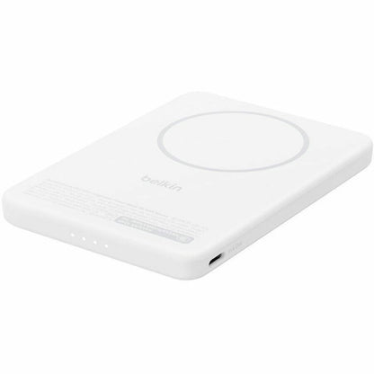 Alternate-Image2 Image for Belkin BoostCharge Slim Magnetic Power Bank 5K with Qi2, White, Kickstand