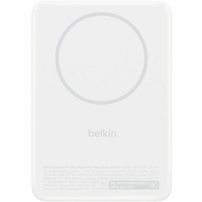 Alternate-Image1 Image for Belkin BoostCharge Slim Magnetic Power Bank 5K with Qi2, White, Kickstand