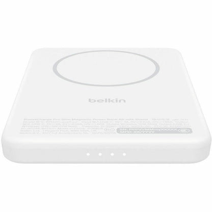 Alternate-Image3 Image for Belkin BoostCharge Slim Magnetic Power Bank 5K with Qi2, White, Kickstand
