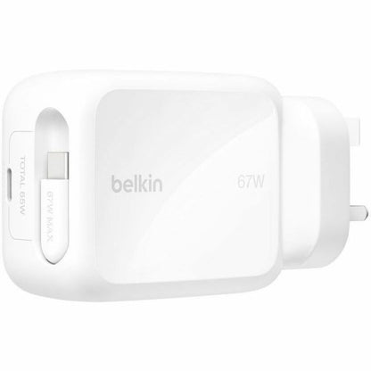 Alternate-Image9 Image for Belkin UltraCharge Retractable GaN Wall Charger 67W, White