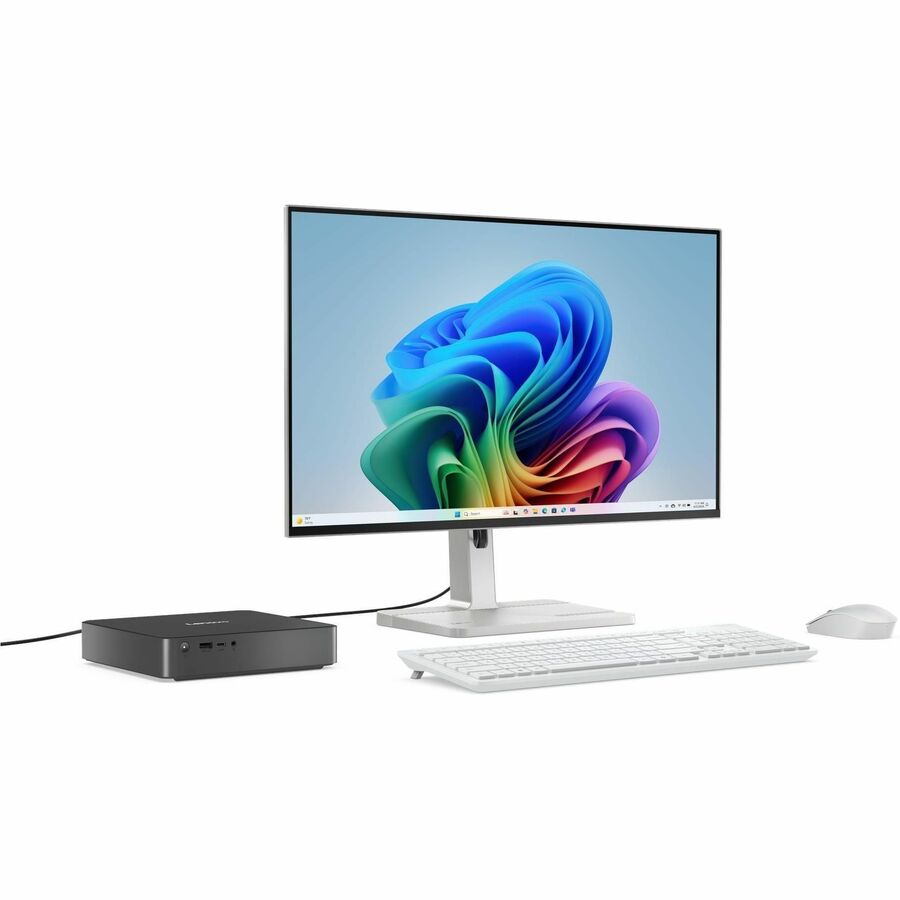 Alternate-Image1 Image for Lenovo IdeaCentre Mini 01Q8X10 91B6001PUT Desktop Computer - Qualcomm Snapdragon X X1-26-100 - 32 GB - 512 GB PCI Express NVMe 4.0 x4 SSD - Tiny - Luna Gray