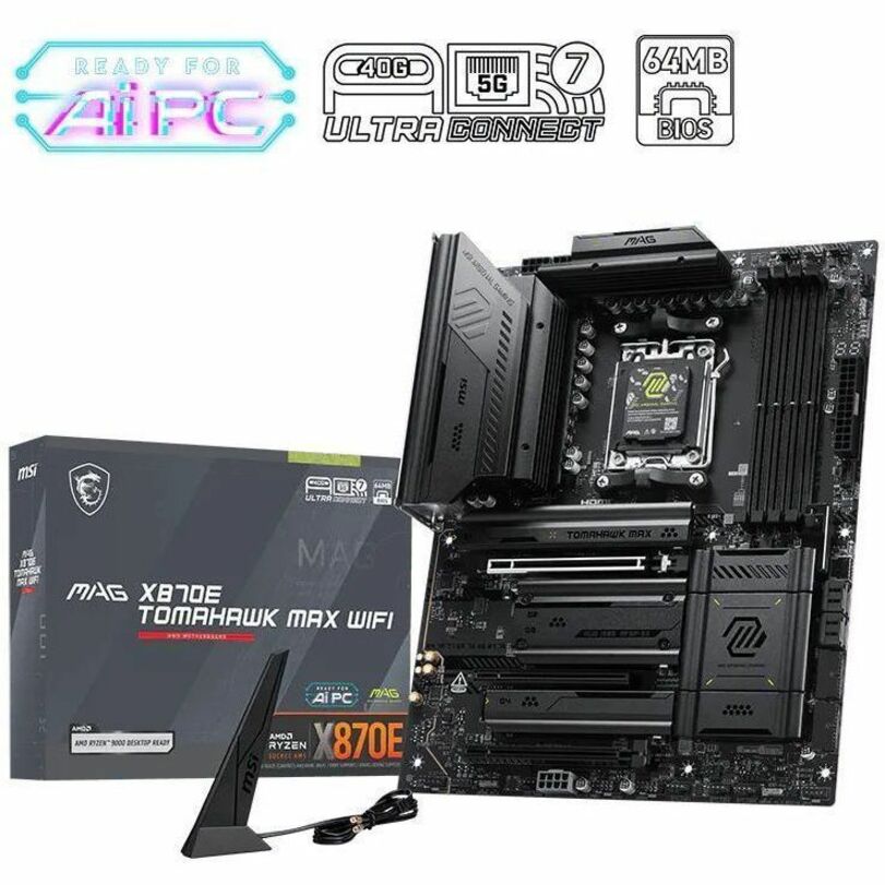 Alternate-Image1 Image for MSI MAG X870E TOMAHAWK MAX WIFI - X870ETOMAHAWKMAXWIFI - ATX Gaming Motherboard - AM5 - X870E Chipset