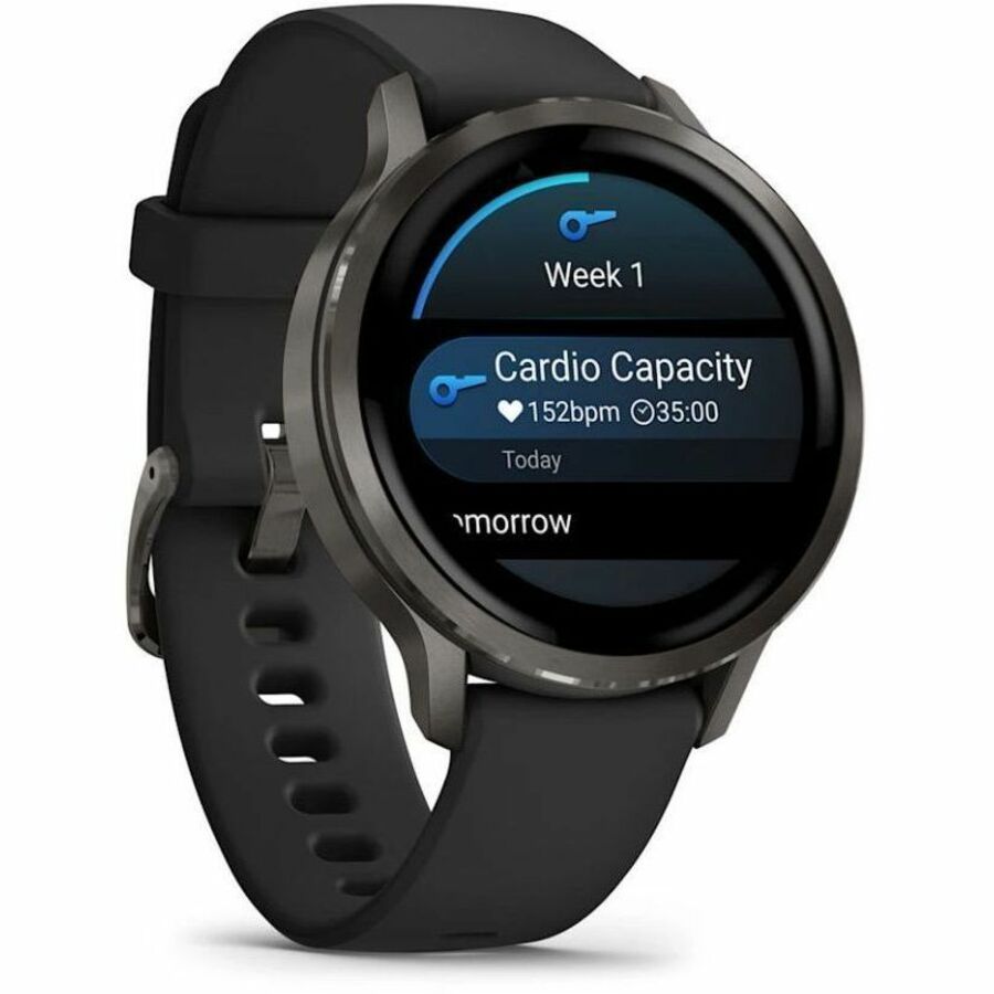 Alternate-Image1 Image for Garmin Venu 4 - 41 mm Slate with Black Silicone Band
