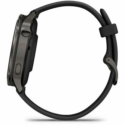 Left Image for Garmin Venu 4 - 41 mm Slate with Black Silicone Band