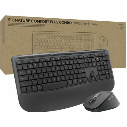 Main Image for Logitech Signature Comfort Plus Combo MK880 for Business, Full-Size Wireless Keyboard and Mouse with Palm Rest, Silent Clicks, Secure Receiver, Bluetooth, Windows/macOS
