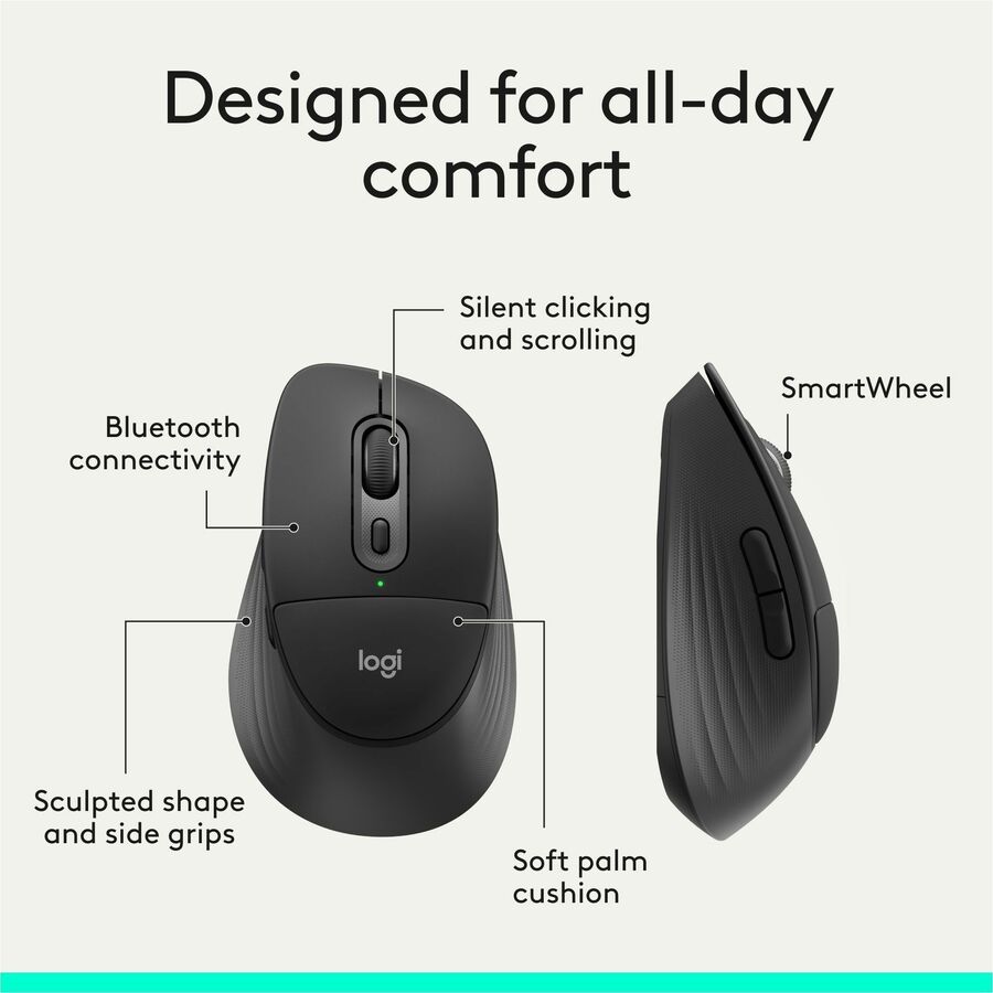 Alternate-Image6 Image for Logitech Signature Comfort Plus Combo MK880 Wireless Keyboard and Mouse Combo, Full-Size Comfort Keyboard with Palm Rest, Black