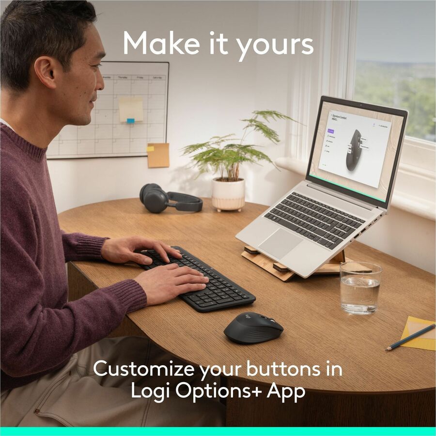 Alternate-Image3 Image for Logitech Signature Comfort M840 L Wireless Mouse, Bluetooth Mouse with Silent Clicks, SmartWheel, Customizable Buttons, Black