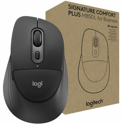 Main Image for Logitech Signature Comfort Plus M850 L for Business, Wireless Mouse, Sculpted Design with Palm Cushion, Silent Clicks, Secure Receiver/Bluetooth, Windows/Mac/ChromeOS/Linux/iPadOS