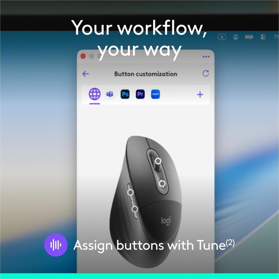 Alternate-Image5 Image for Logitech Signature Comfort Plus M850 L for Business, Wireless Mouse, Sculpted Design with Palm Cushion, Silent Clicks, Secure Receiver/Bluetooth, Windows/Mac/ChromeOS/Linux/iPadOS