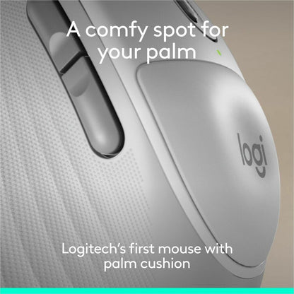 Alternate-Image2 Image for Logitech Signature Comfort Plus M850 L Wireless Mouse, Bluetooth Mouse with Palm Cushion, Silent Clicks, Off-white