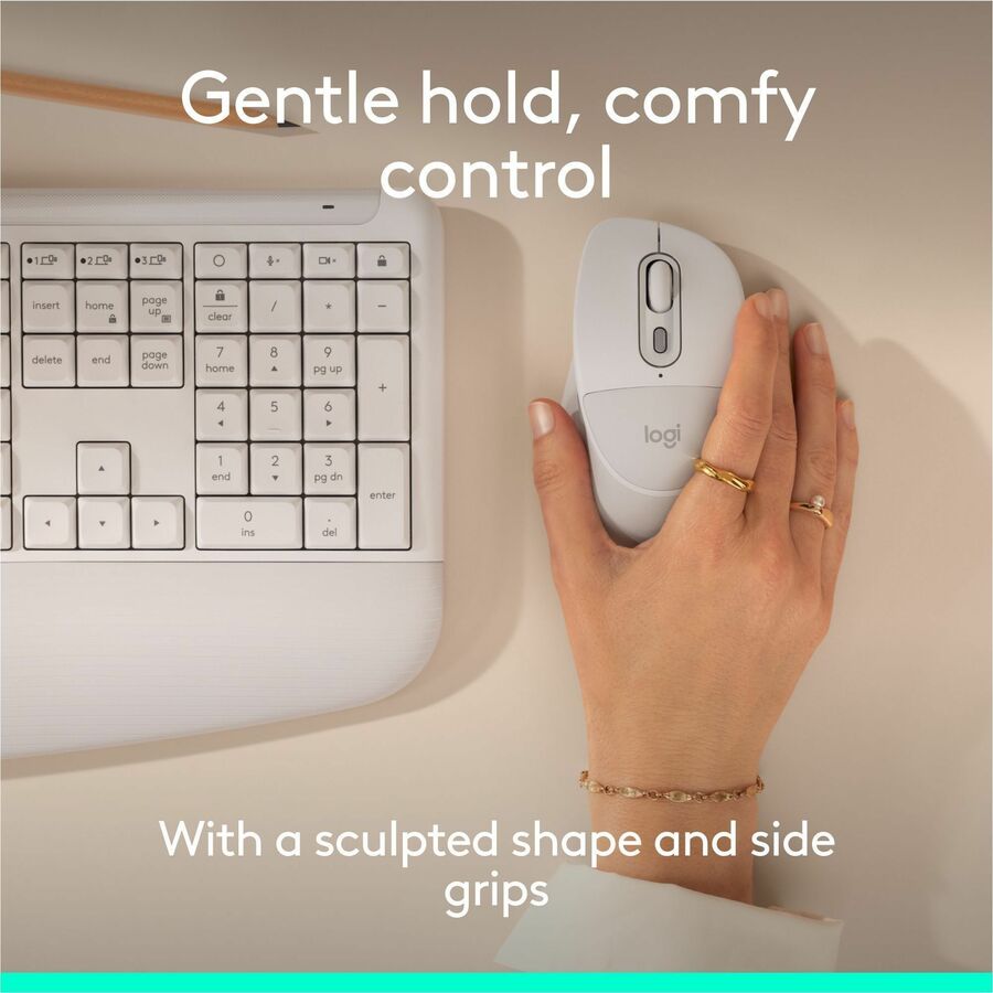 Alternate-Image6 Image for Logitech Signature Comfort Plus M850 L Wireless Mouse, Bluetooth Mouse with Palm Cushion, Silent Clicks, Off-white