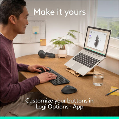 Alternate-Image3 Image for Logitech Signature Comfort M840 L Wireless Mouse, Bluetooth Mouse with Silent Clicks, SmartWheel, Customizable Buttons, Off-white