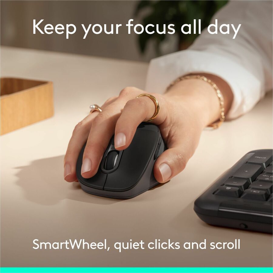 Alternate-Image4 Image for Logitech Signature Comfort Plus M850 L Wireless Mouse, Bluetooth Mouse with Palm Cushion, Silent Clicks, Black