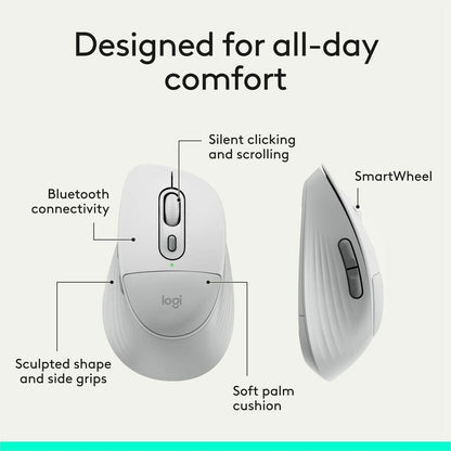 Alternate-Image6 Image for Logitech Signature Comfort Plus Combo MK880 Wireless Keyboard and Mouse Combo, Full-Size Comfort Keyboard with Palm Rest, Off-white
