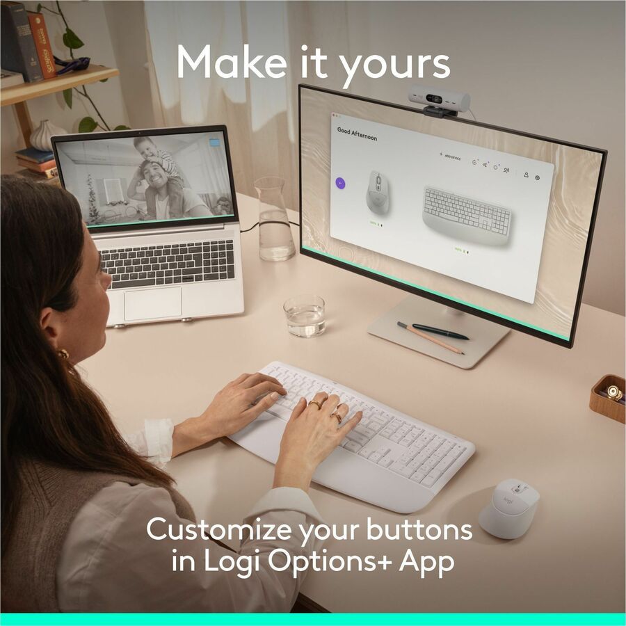 Alternate-Image9 Image for Logitech Signature Comfort Plus Combo MK880 Wireless Keyboard and Mouse Combo, Full-Size Comfort Keyboard with Palm Rest, Off-white
