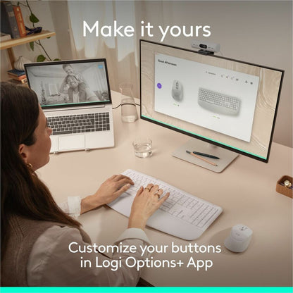 Alternate-Image9 Image for Logitech Signature Comfort Plus Combo MK880 Wireless Keyboard and Mouse Combo, Full-Size Comfort Keyboard with Palm Rest, Off-white