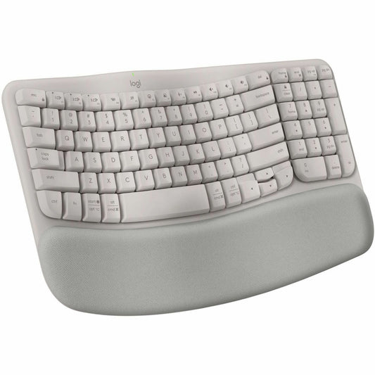 Main Image for Logitech Wave Keys Wireless Ergonomic Keyboard with Cushioned Palm Rest, Comfortable Natural Typing, Easy-Switch, Bluetooth, Sand