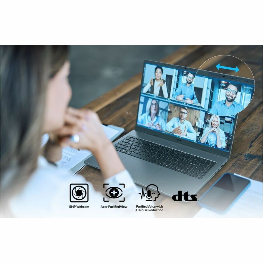 Alternate-Image3 Image for Acer TravelMate P2 16 AI TMP216-52 TMP216-52-54LC 16" Clamshell Copilot+ PC Notebook - WUXGA - 120 Hz - Intel Core Ultra 5 322 - 16 GB - 512 GB PCI Express NVMe 4.0 SSD - English (US) Keyboard - Iron