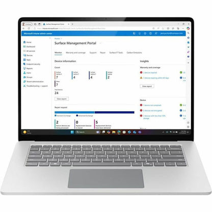 Front Image for Microsoft Surface Laptop 15" Notebook - Intel Core Ultra 5 - 32 GB - 512 GB SSD - Platinum