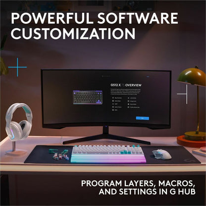 Alternate-Image8 Image for Logitech G512 X 98 DUAL SWAP, Hot-Swappable TMR Analog / Mechanical Gaming Keyboard, 8K Polling Rate, Custom Actuation 0.1 - 4.0 mm, RAPID TRIGGER, LIGHTSYNC RGB, Wired, PC, Mac, White Linear