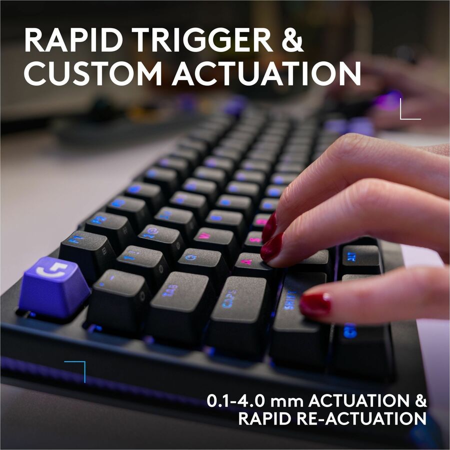 Alternate-Image3 Image for Logitech G512 X 98 DUAL SWAP, Hot-Swappable TMR Analog / Mechanical Gaming Keyboard, 8K Polling Rate, Custom Actuation 0.1 - 4.0 mm, RAPID TRIGGER, LIGHTSYNC RGB, Wired, PC, Mac, Black Linear