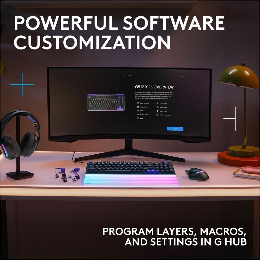 Alternate-Image8 Image for Logitech G512 X 98 DUAL SWAP, Hot-Swappable TMR Analog / Mechanical Gaming Keyboard, 8K Polling Rate, Custom Actuation 0.1 - 4.0 mm, RAPID TRIGGER, LIGHTSYNC RGB, Wired, PC, Mac, Black Linear