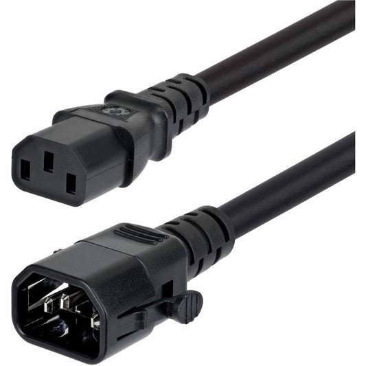 Main Image for StarTech 6ft (1.8m) Heavy Duty Power Extension Cord, Locking C14 to C13, PDU Power Cord, 15A 250V, 14AWG, UL Listed, TAA