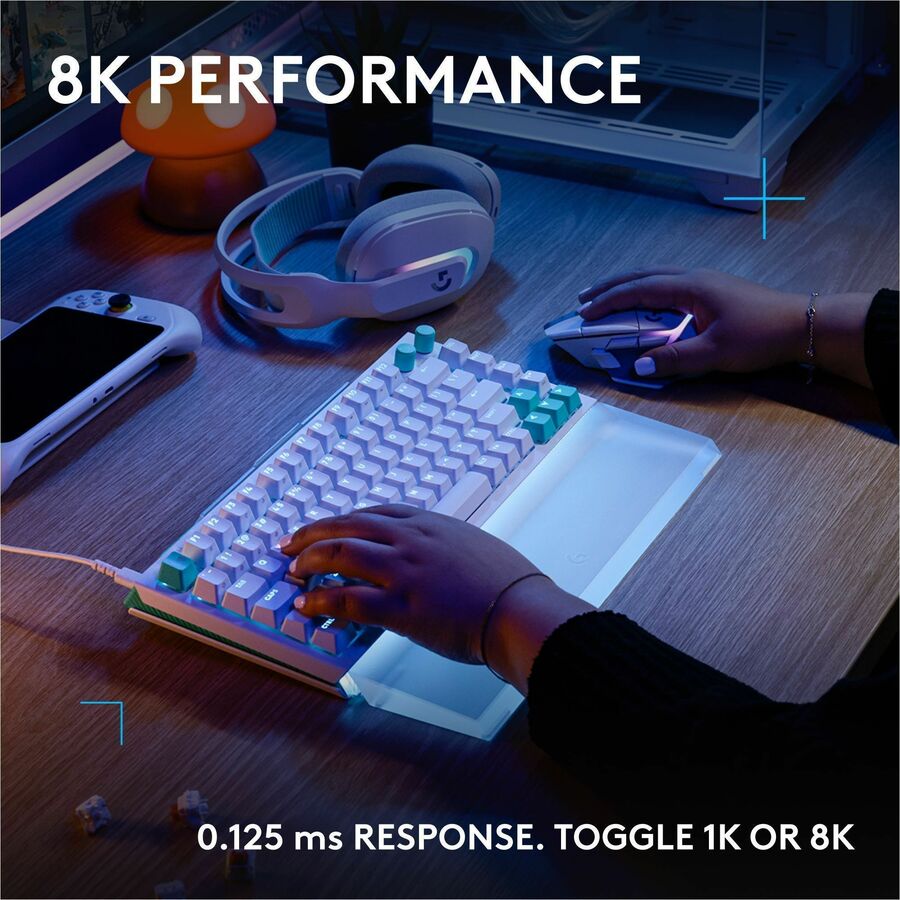 Alternate-Image5 Image for Logitech G512 X 98 DUAL SWAP, Hot-Swappable TMR Analog / Mechanical Gaming Keyboard, 8K Polling Rate, Custom Actuation 0.1 - 4.0 mm, RAPID TRIGGER, LIGHTSYNC RGB, Wired, PC, Mac, White Tactile