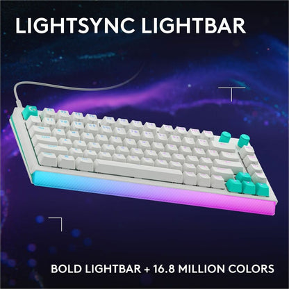 Alternate-Image7 Image for Logitech G512 X 75 DUAL SWAP, Hot-Swappable TMR Analog / Mechanical Gaming Keyboard, 8K Polling Rate, Custom Actuation 0.1 - 4.0 mm, RAPID TRIGGER, LIGHTSYNC RGB, Wired, PC, Mac, White Tactile