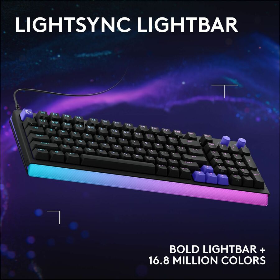 Alternate-Image7 Image for Logitech G512 X 98 DUAL SWAP, Hot-Swappable TMR Analog / Mechanical Gaming Keyboard, 8K Polling Rate, Custom Actuation 0.1 - 4.0 mm, RAPID TRIGGER, LIGHTSYNC RGB, Wired, PC, Mac, Black Tactile