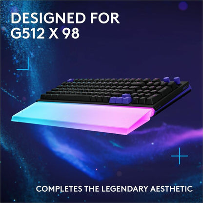 Alternate-Image8 Image for Logitech G G512 X PALM REST 98, LIGHTSYNC RGB Lightbar-Amplifying Acrylic Palm Rest, Laser Etched, Premium Support for G512 X 98 Gaming Keyboard