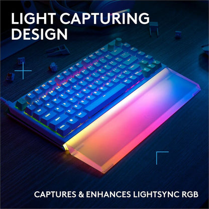 Alternate-Image1 Image for Logitech G G512 X PALM REST 75, LIGHTSYNC RGB Lightbar-Amplifying Acrylic Palm Rest, Laser Etched, Premium Support for G512 X 75 Gaming Keyboard