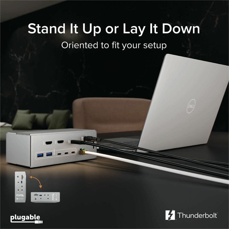Alternate-Image6 Image for Plugable Thunderbolt 5 Dock: 16-in-1, Dual HDMI 2.1 Up to 8K 60Hz / 4K 144Hz, 140W Laptop Charging, 2.5GbE, Fanless