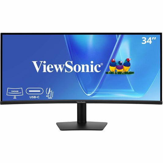 Main Image for ViewSonic VG3420C 34 Inch UWQHD 1440p Curved Docking Monitor, 1900R IPS Display for Immersive Home and Office Productivity, 120Hz, 96W USB-C, RJ45, HDMI, and DisplayPort Inputs