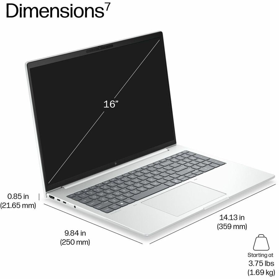 Alternate-Image3 Image for HP EliteBook 8 G2i 16" Notebook - WUXGA - Intel Core Ultra 7 Series 3 355 - 32 GB - 512 GB SSD - English Keyboard - Glacier Silver Aluminum