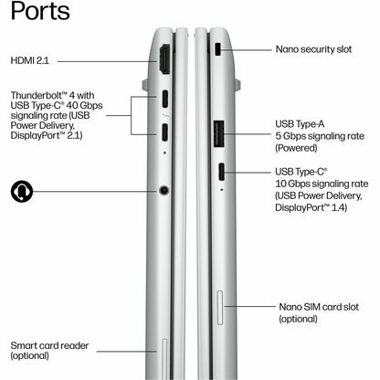 Alternate-Image9 Image for HP EliteBook 8 G2i 14" Touchscreen Copilot+ PC Notebook - WUXGA - Intel Core Ultra 7 Series 3 365 - vPro Technology - 32 GB - 512 GB SSD - English Keyboard - Glacier Silver Aluminum