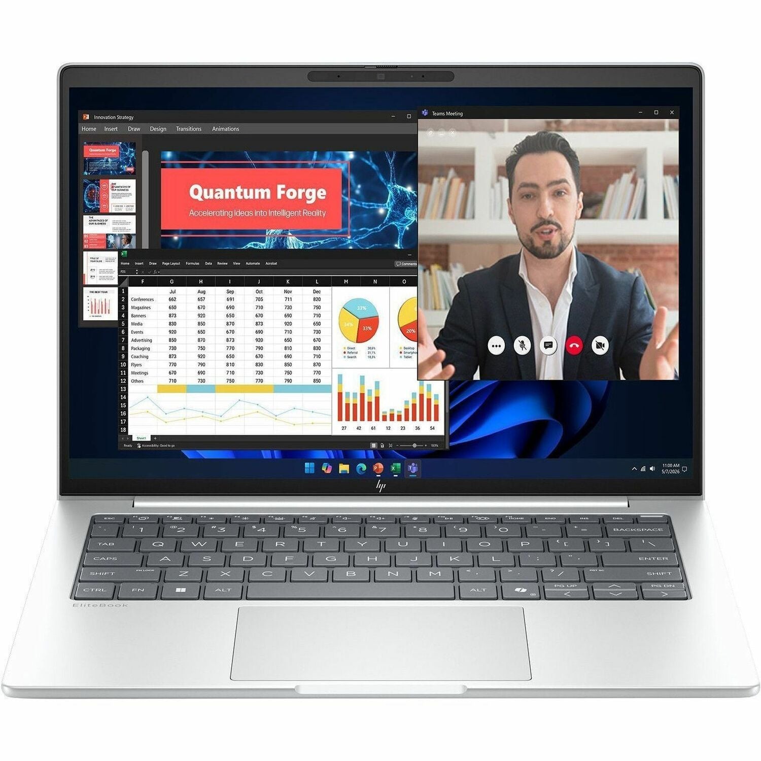 Main Image for HP EliteBook 8 G2i 14" Copilot+ PC Notebook - WUXGA - Intel Core Ultra 7 Series 3 355 - 32 GB - 512 GB SSD - English Keyboard - Glacier Silver Aluminum