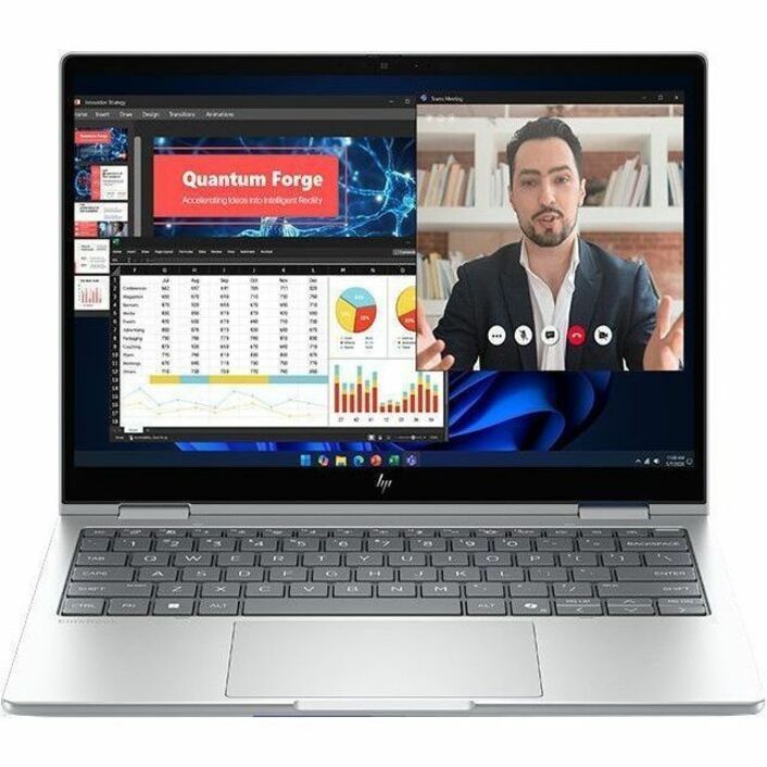 Front Image for HP EliteBook 8 Flip G2i 13.3" Convertible Copilot+ PC 2 in 1 Notebook - WUXGA - Intel Core Ultra 5 Series 3 325 - 32 GB - 512 GB SSD - English Keyboard - Glacier Silver